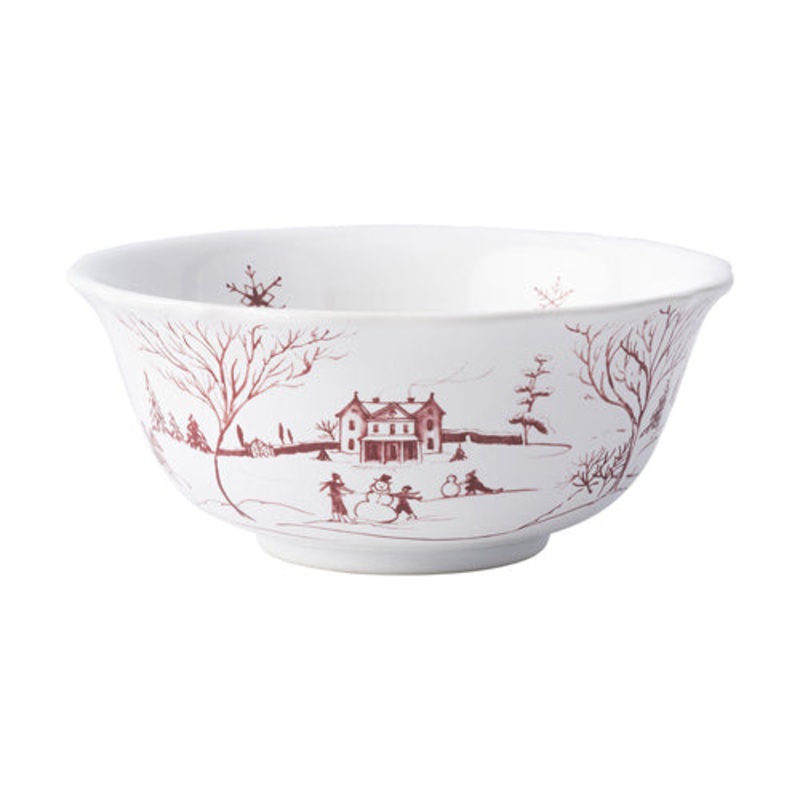 Juliska Country Estate Winter Frolic Cereal/Ice Cream Bowl - Ruby