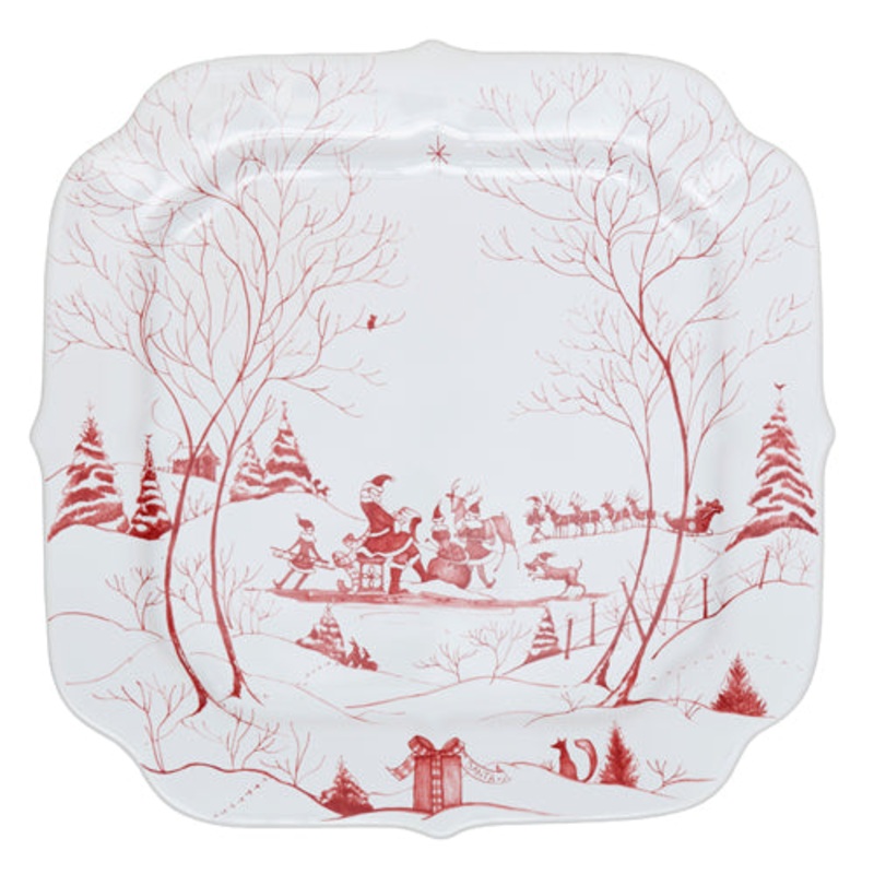 Juliska Country Estate Winter Frolic Cookie Tray - Ruby