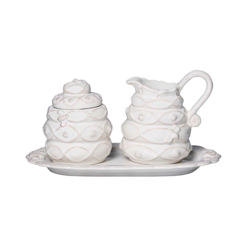 Juliska Jardins du Monde Creamer & Sugar Set 3pc - Whitewash