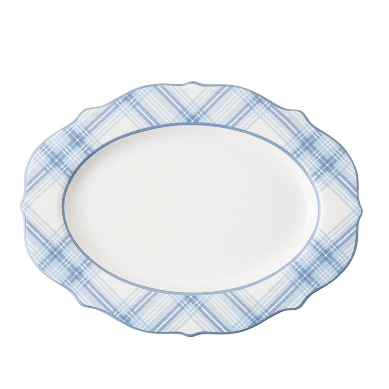 Juliska Tartan 15" Platter - Chambray