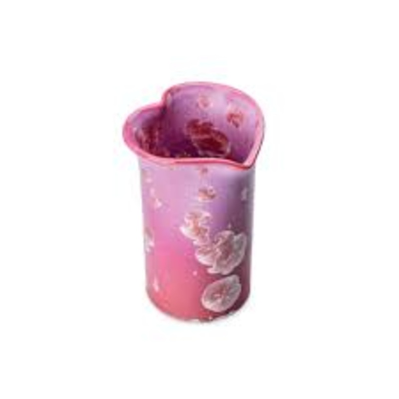 Simon Pearce Heart Vase, Medium -- Crystalline Rose
