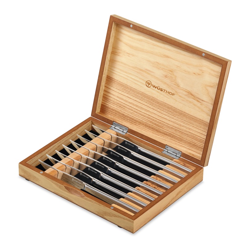 Wsthof Stainless Steak Knife Set in Olivewood Chest