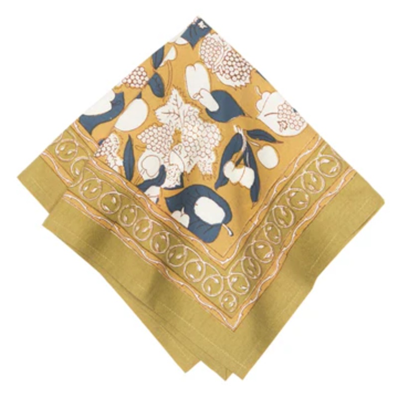 Couleur Nature Forest Harvest Mustard & Blue | Napkin