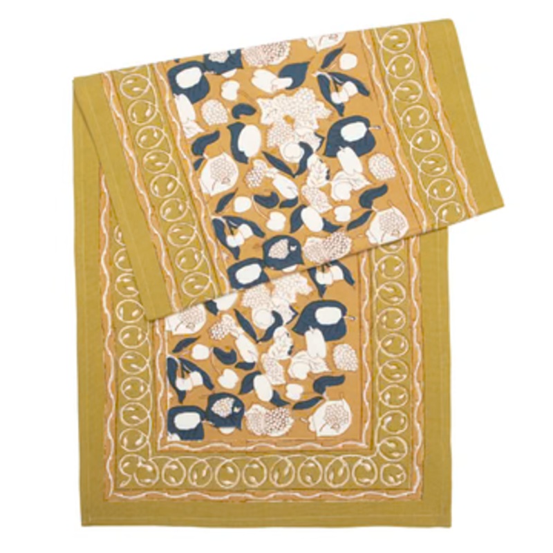 Couleur Nature Forest Harvest Mustard & Blue | Table Runner 16x72"