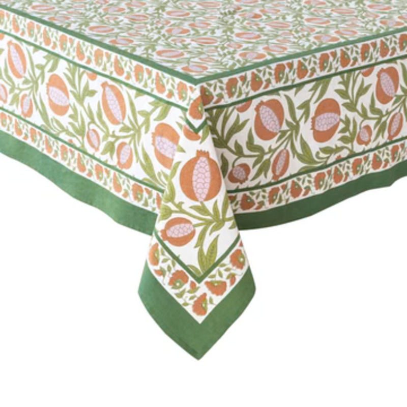 Couleur Nature Grenadine Orange & Green | Tablecloth 59"x59"