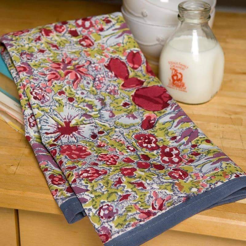 Couleur Nature Jardin Red & Grey | Tea Towel