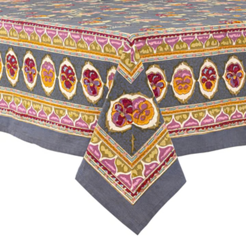 Couleur Nature Pansy Red & Grey | Tablecloth 59"x86"