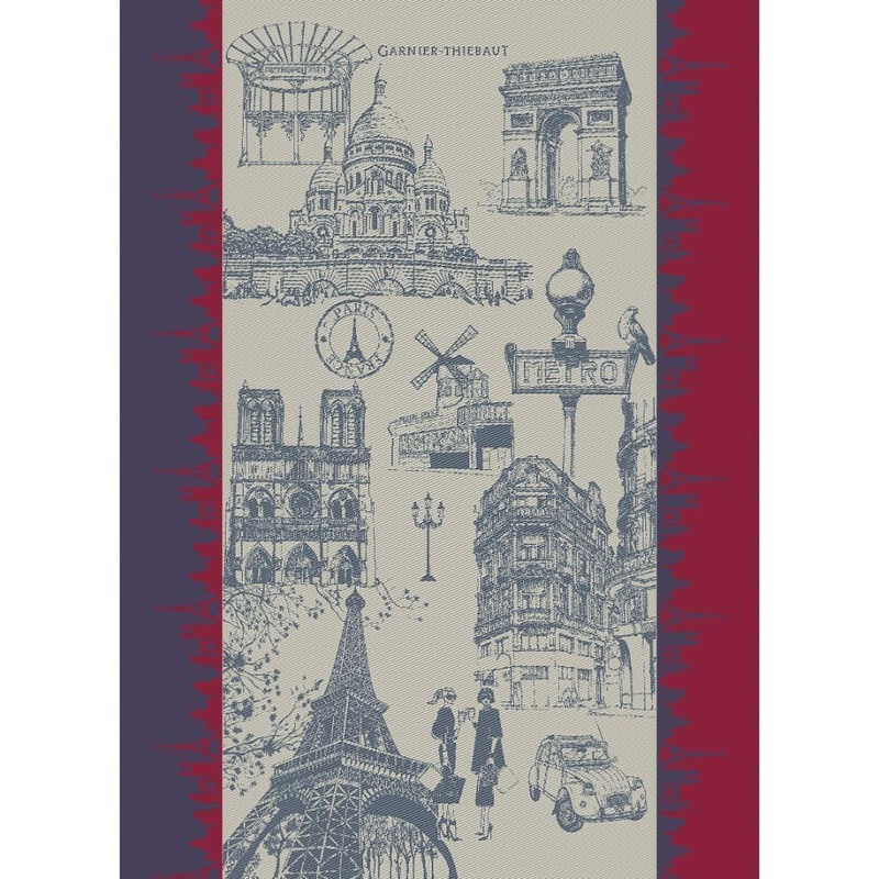 Garnier Thiebaut J'Aime Paris Tricolore Jacquard Kitchen Towel