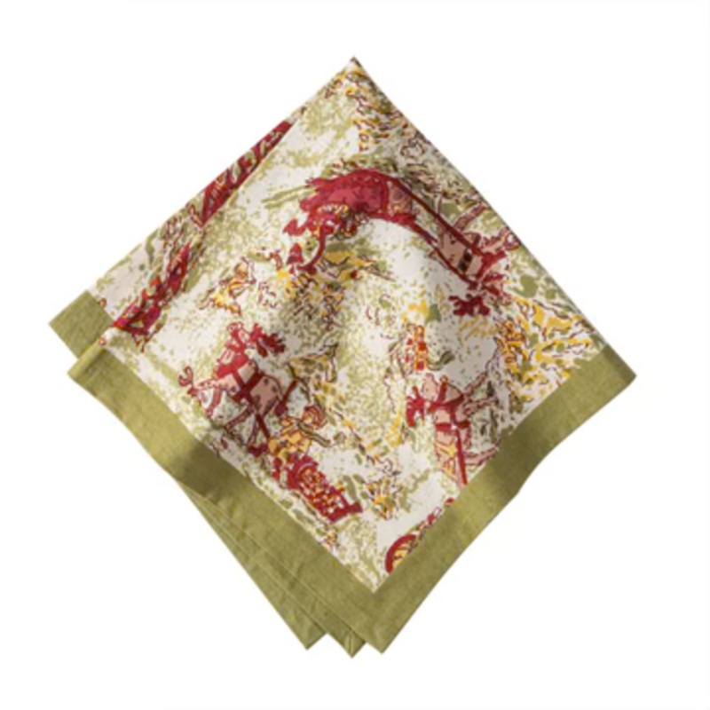 Couleur Nature Renne Red & Green | Napkins Set of 6