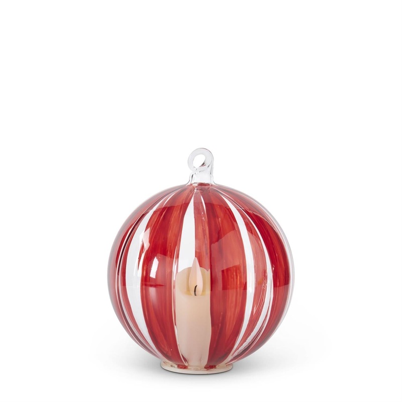 LED Hand Painted Red Stripe on Clear 4.5"