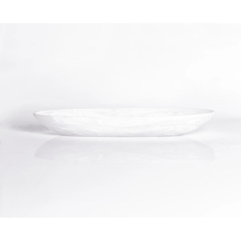Nashi Classical Boat Bowl Medium - White Swirl