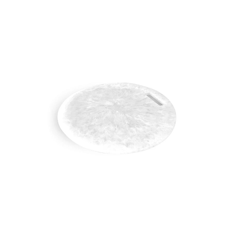 Nashi Classical Round Chopping Board Large - White Swirl