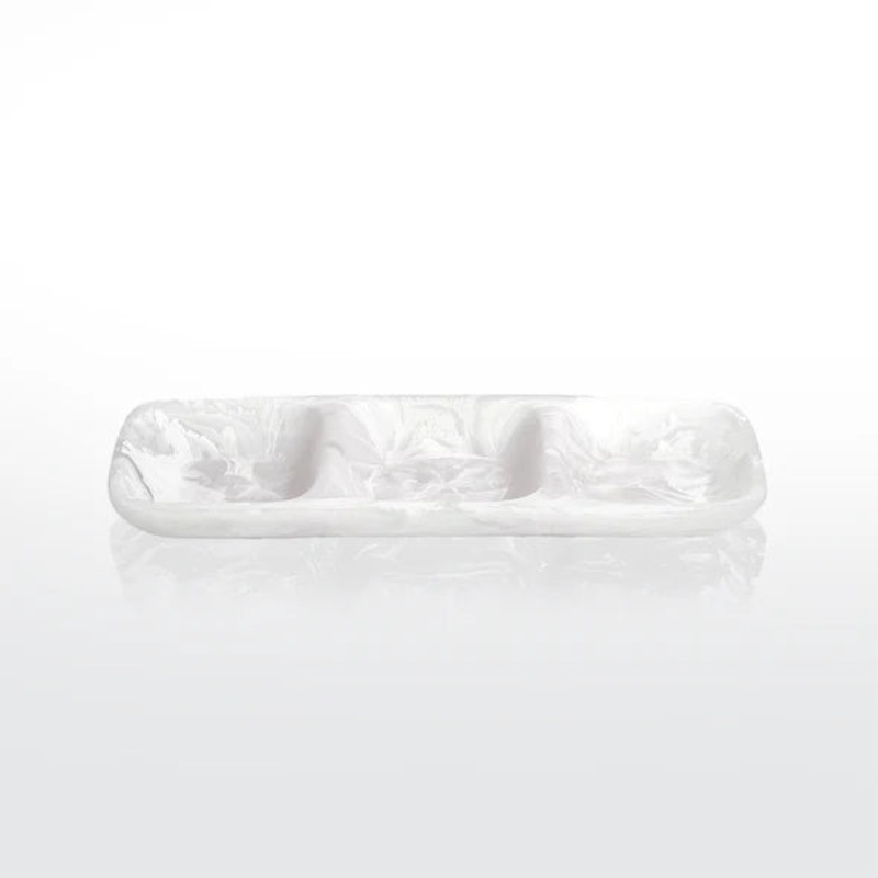 Nashi Everyday 3 Part Tray Medium - White Swirl