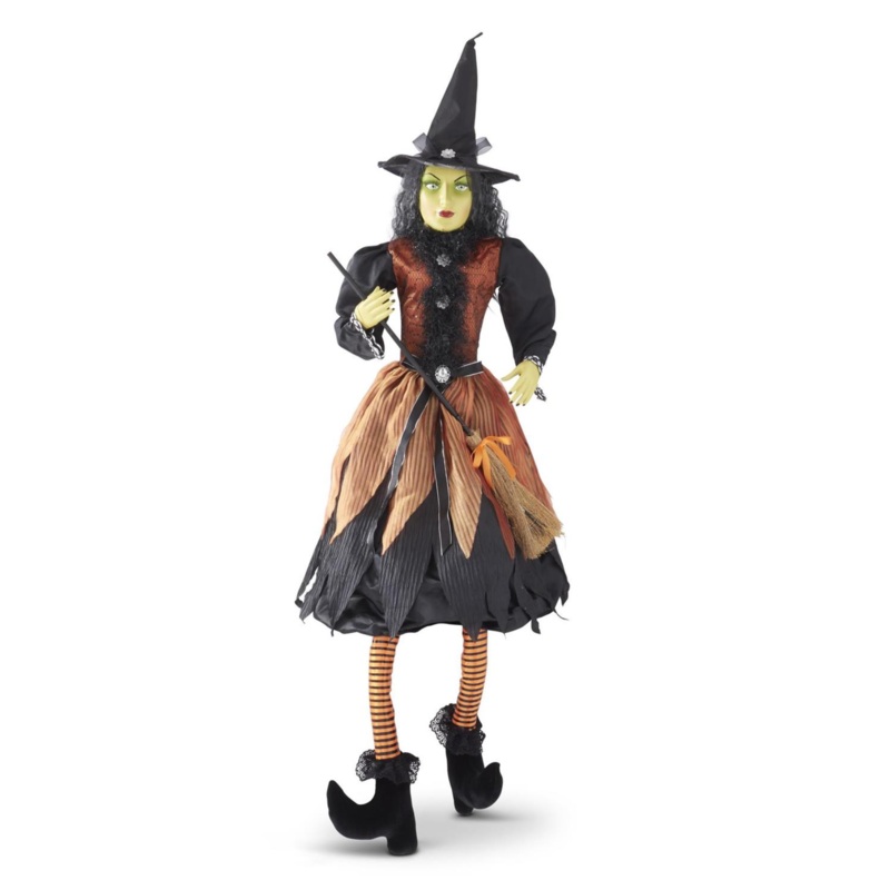 Sitting Tabitha Witch w/Hat & Orange Dress 56"