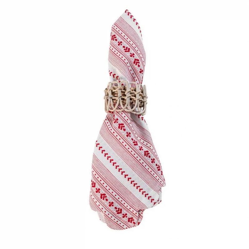 Juliska Villa Stripe Napkin - Ruby
