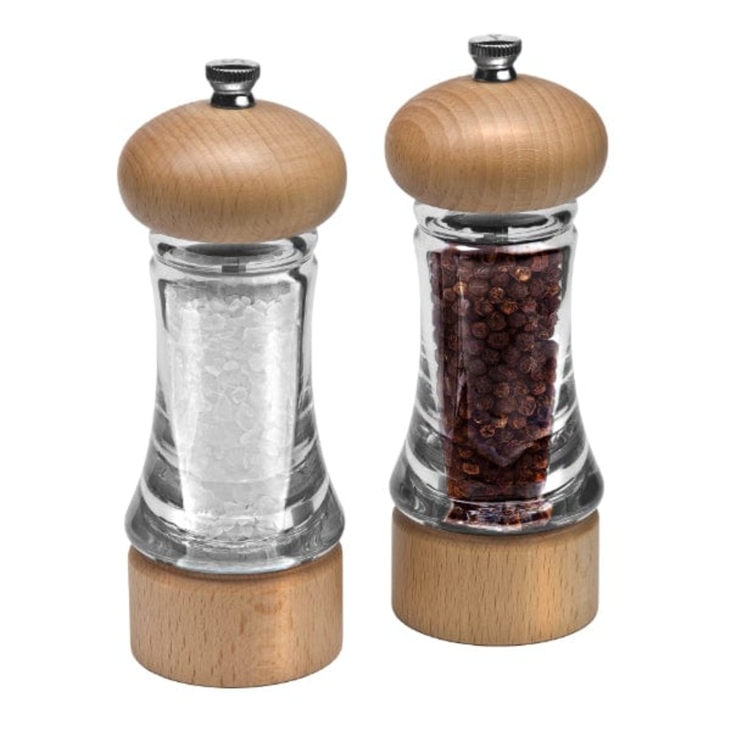 Basics Beech Wood & Acrylic Salt & Pepper Mill Set