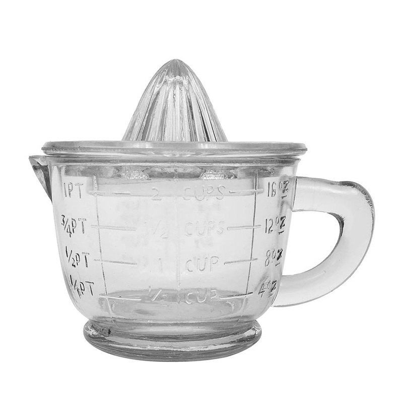 Pressed Glass Juicer/Measuring Cup, Set of 2