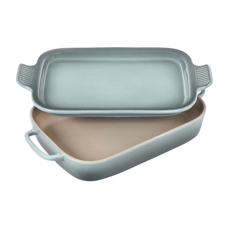Le Creuset Rectangular Dish with Platter Lid - Sea Salt