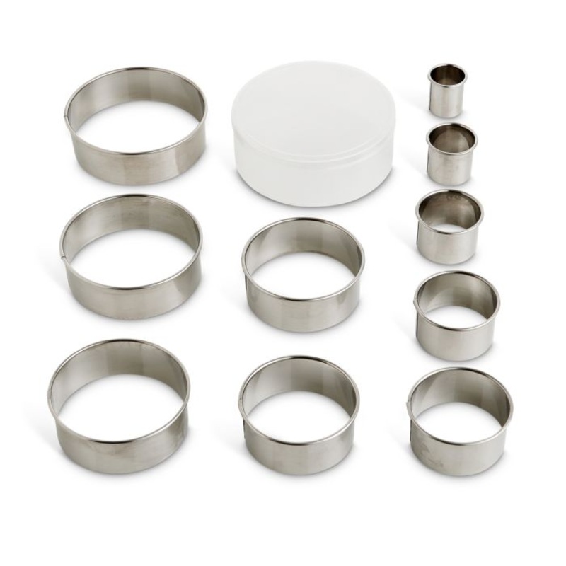 Round Cutters with Container, Set of 10