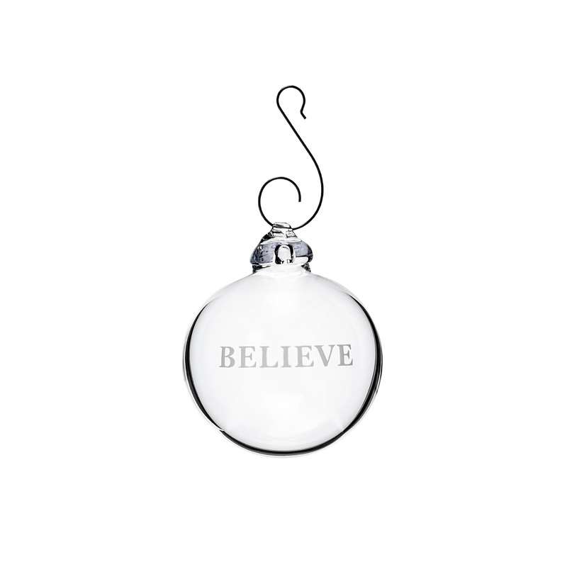 Simon Pearce LoveYourBrain Round Ornament - Believe