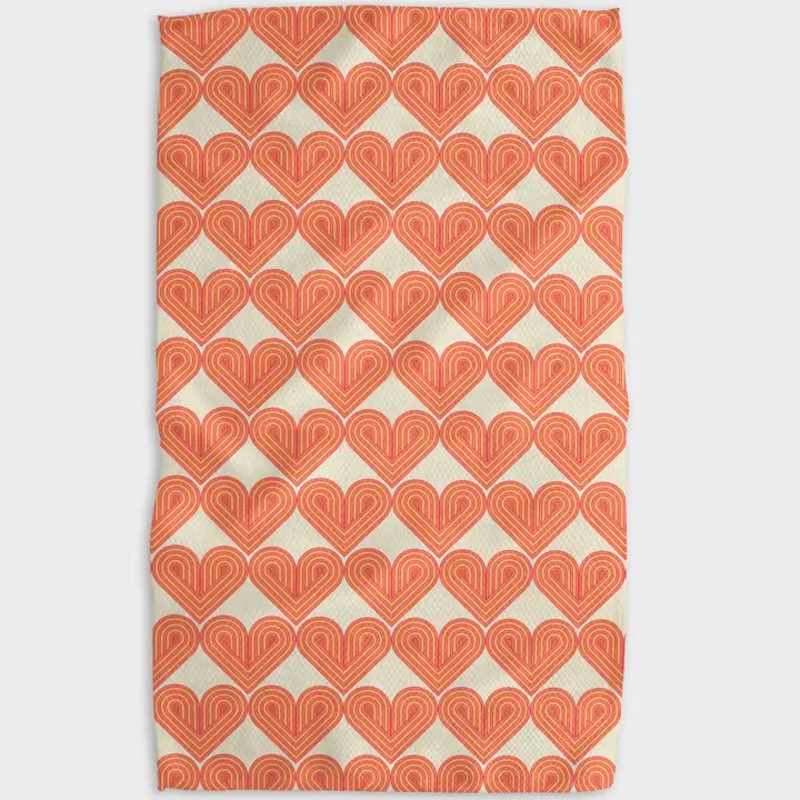 Geometry Retro Lovers Tea Towel