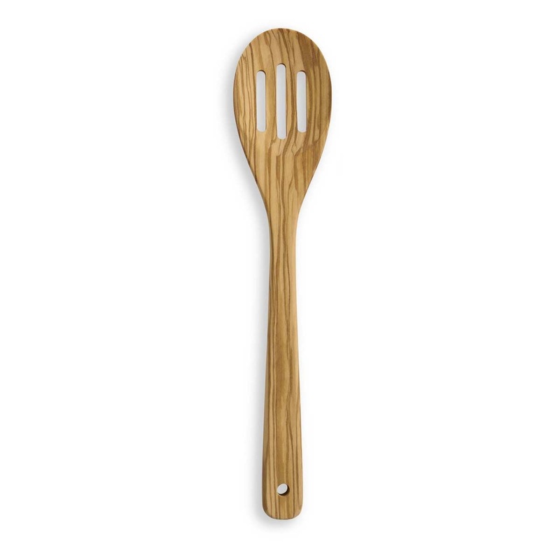 Italian Olivewood Slotted Spoon, 12"