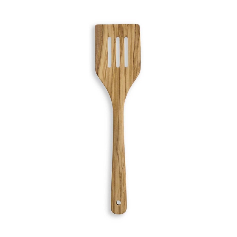 Italian Olivewood Slotted Turner, 12"