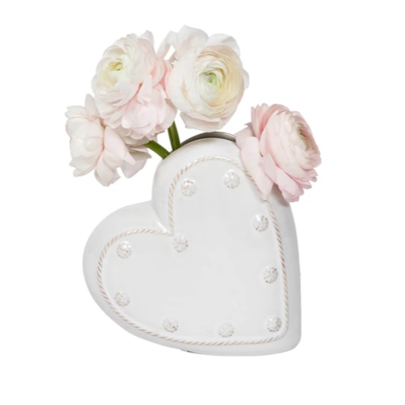 Juliska Berry & Thread 6" Heart Vase - Whitewash