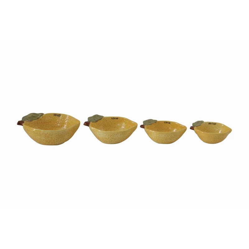 Stoneware Lemon Measuring Cups Set of 4