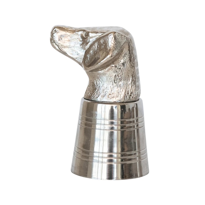 Cast Aluminum Dog Head Jigger in Kraft Box