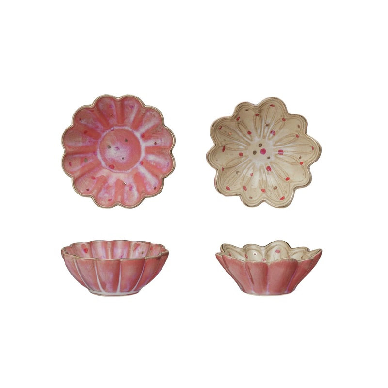 Decorative Dish w/ Hand-Painted Dots & Electroplating, 2 Styles
