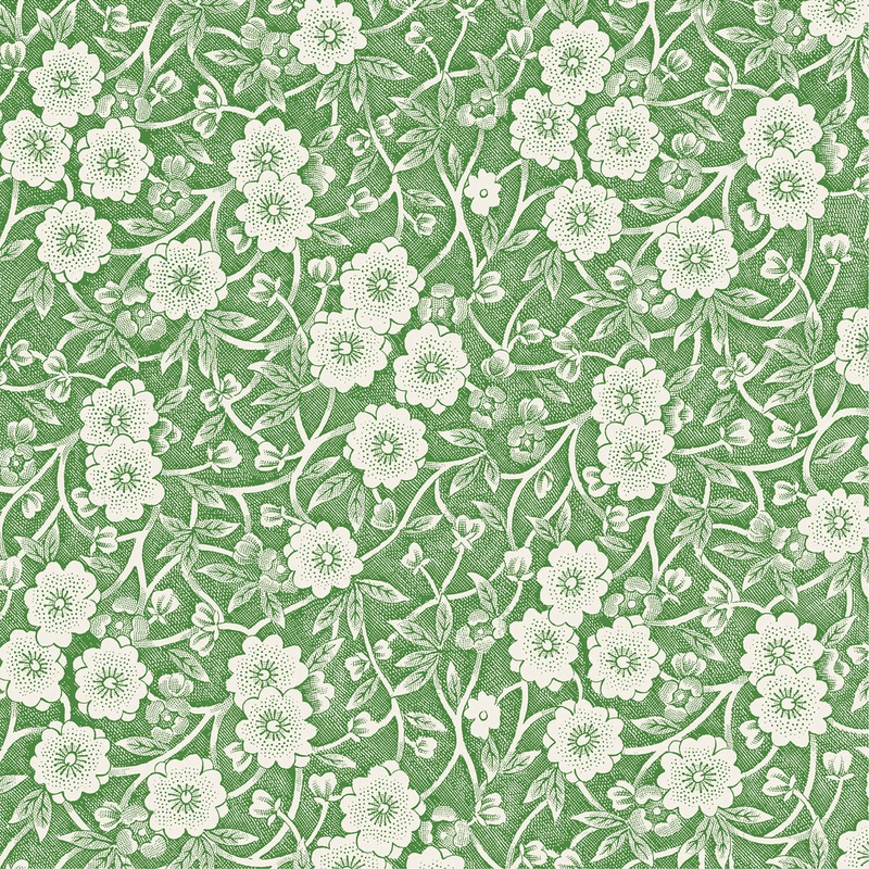 Hester & Cook Green Calico Cocktail Napkins