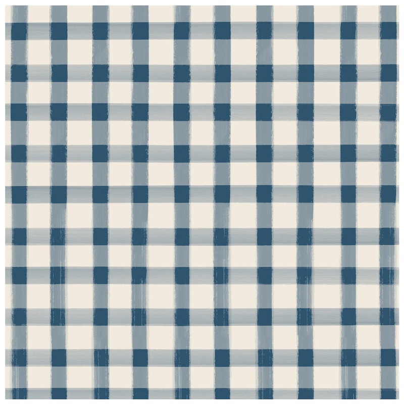 Hester & Cook Navy Painted Check Cocktail Napkins
