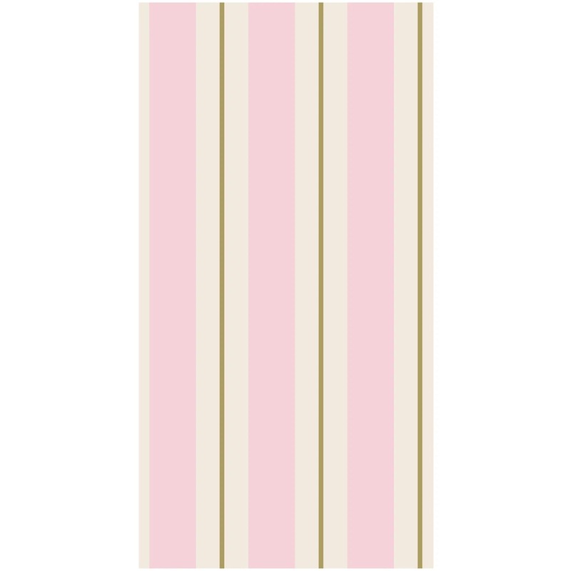 Hester & Cook Pink & Gold Awning Stripe Guest Napkins