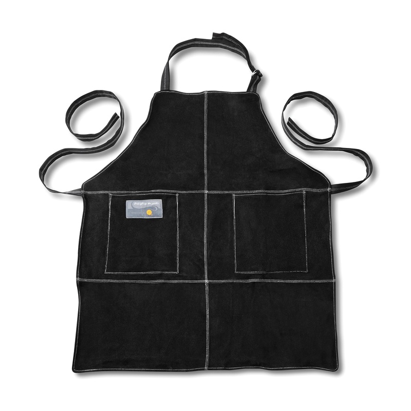 Leather Grill Apron, Black
