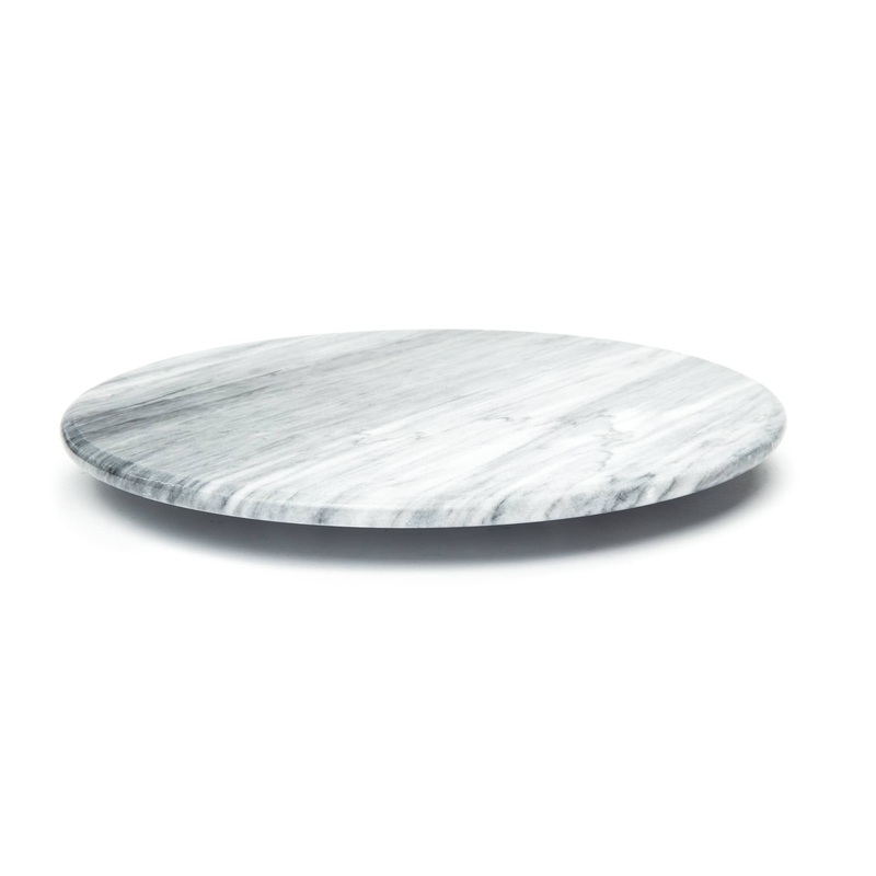 Marble Turntable Lazy Susan, White, 12"