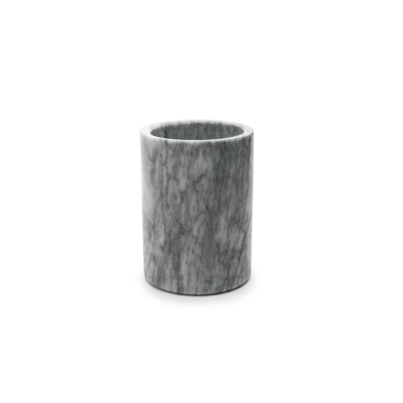 Marble Utensil Holder, White, 4.75" x 4.75" x 7"