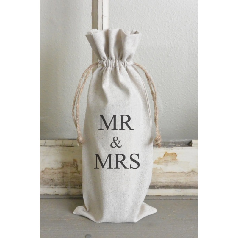 Porter Lane Home Mr. & Mrs. Wine Bag - White