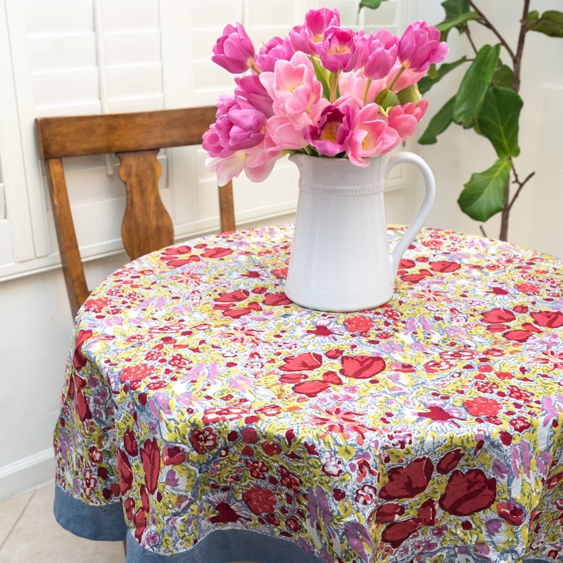 Couleur Nature Jardin Red & Grey | Tablecloth