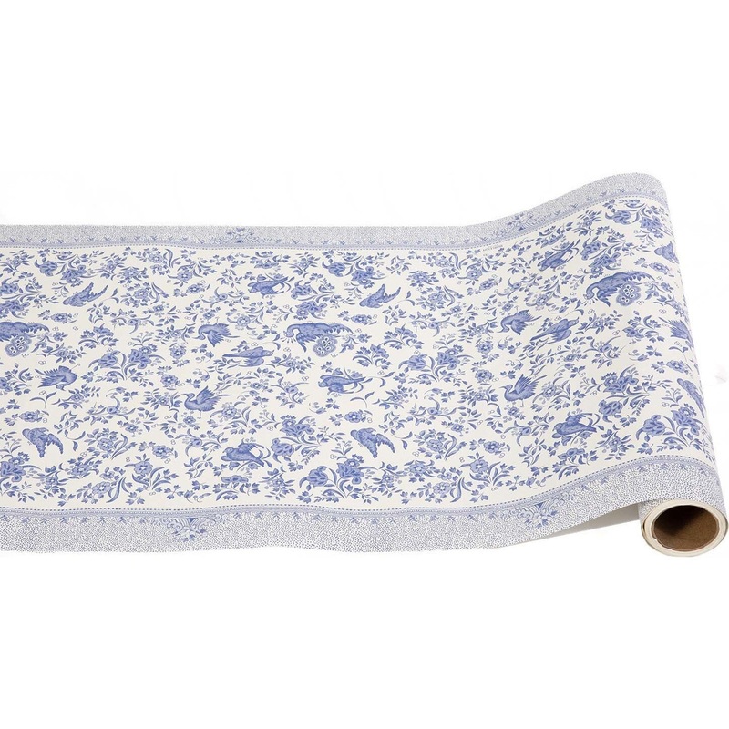 Hester & Cook Blue Regal Peacock Table Runner