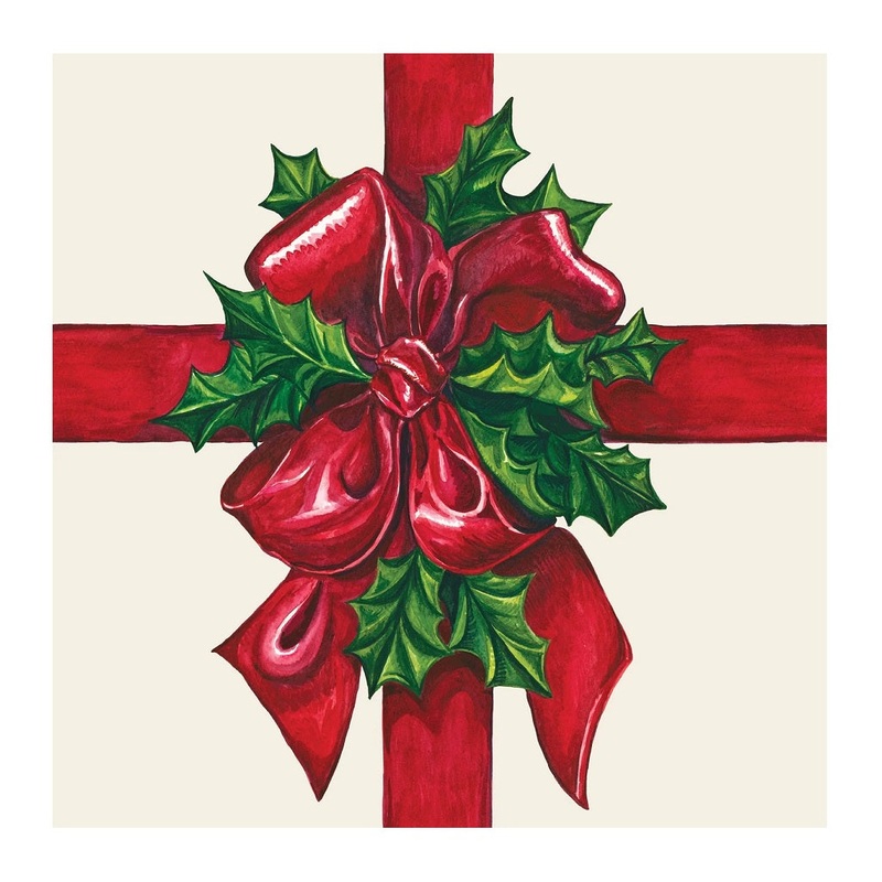 Hester & Cook Christmas Present Paper Cocktail Napkins