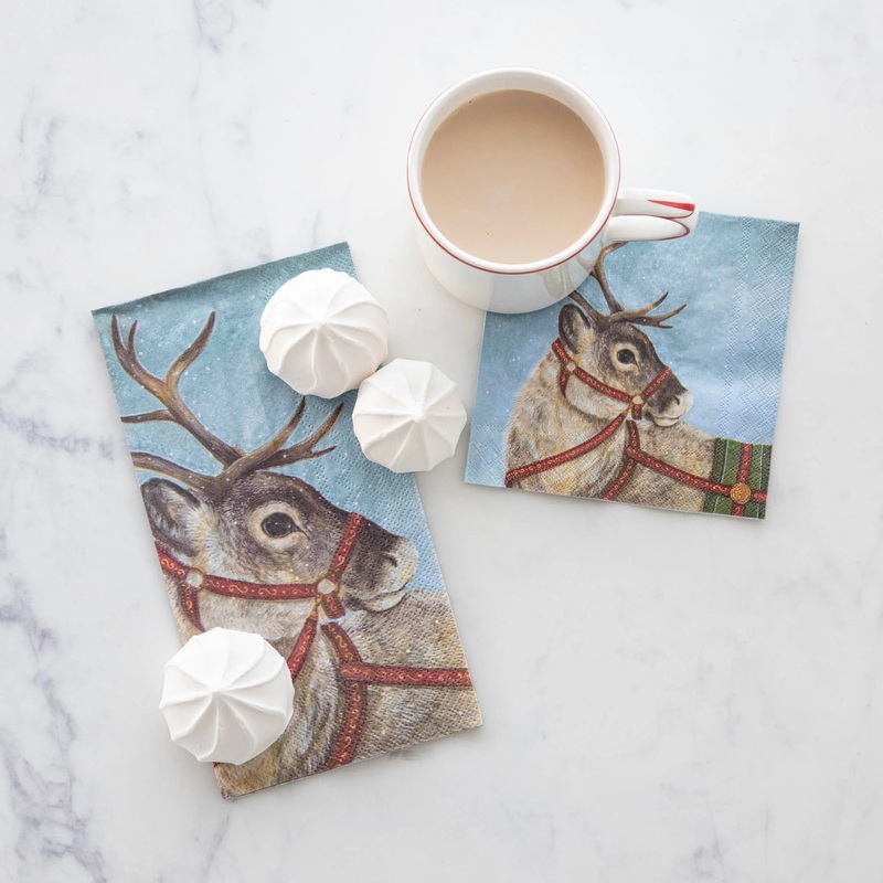 Hester &  Dashing Reindeer Guest Napkin