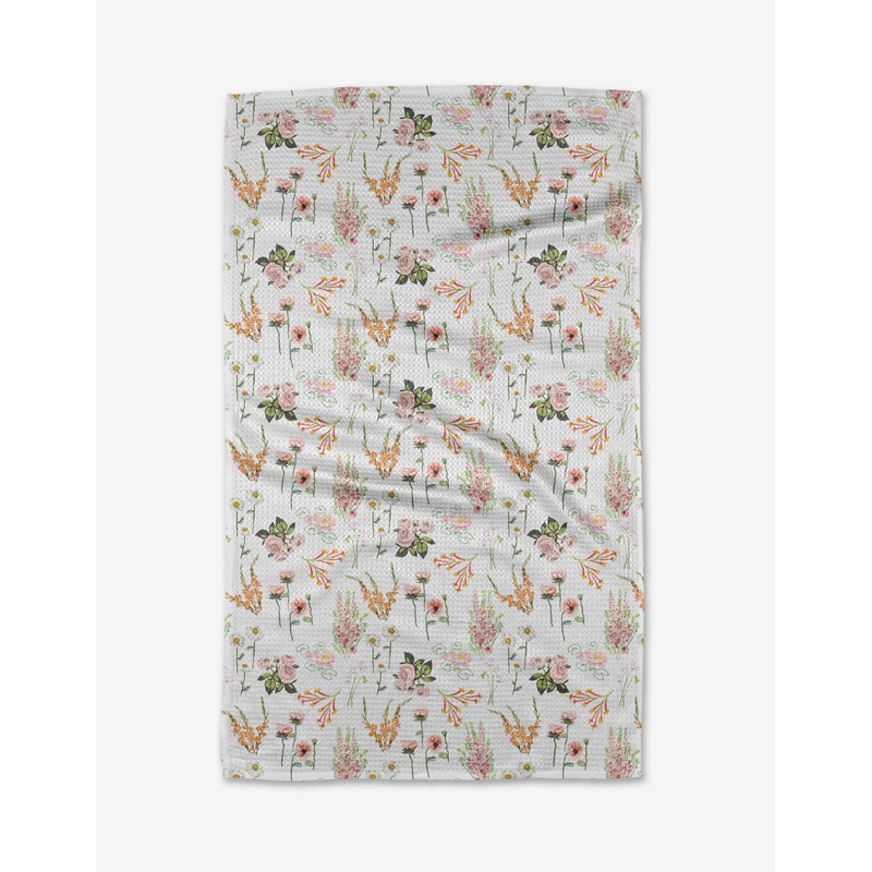 Geometry Delicate Floral Tea Towel
