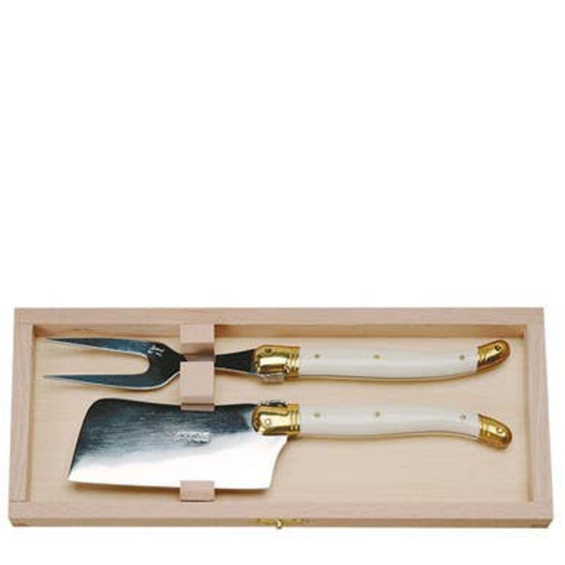 Jean Dubost 2pc Cheese Set in Ivory