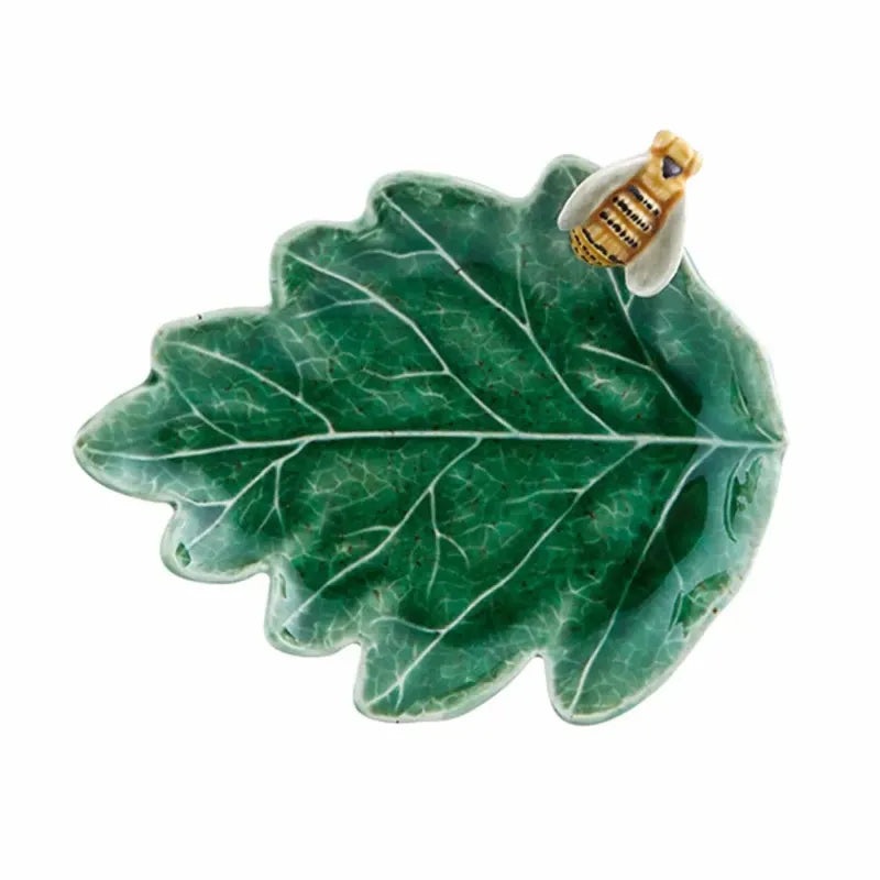 Bordallo Pinheiro Countryside Leaves Oak Tree Leaf with Bee