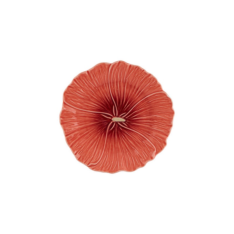 Bordallo Pinheiro Maria Flor Dessert Plate Hollyhock