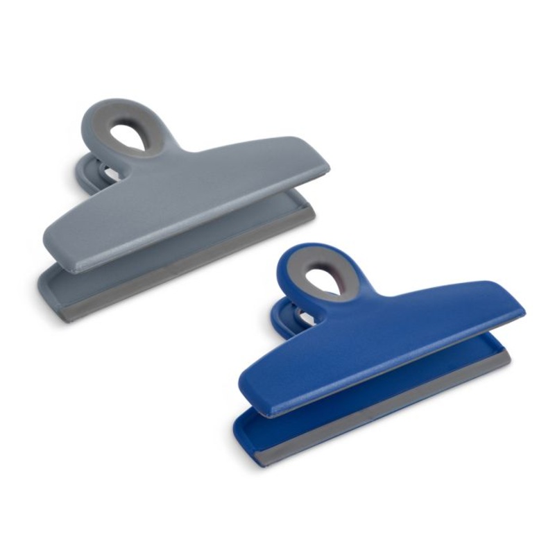 HIC Kitchen Large Bag Clips, Navy & Grey