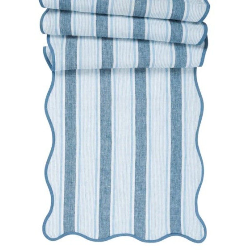 Juliska Cabana Stripe 18" x 90" Table Runner - Ocean
