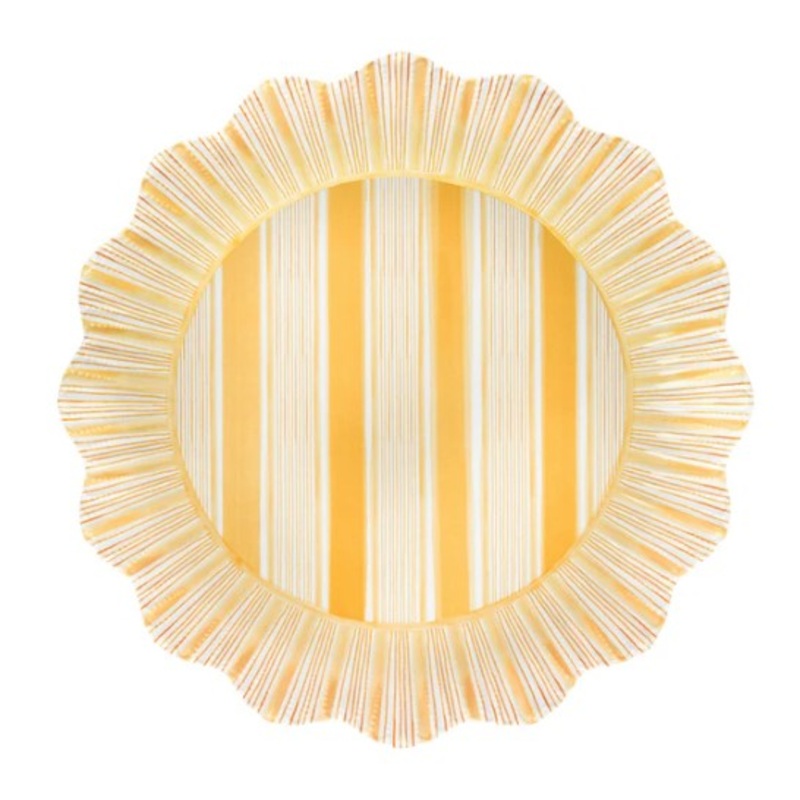 Juliska Cabana Stripe Melamine Dessert/Salad Plate Set/4 - Sunshine