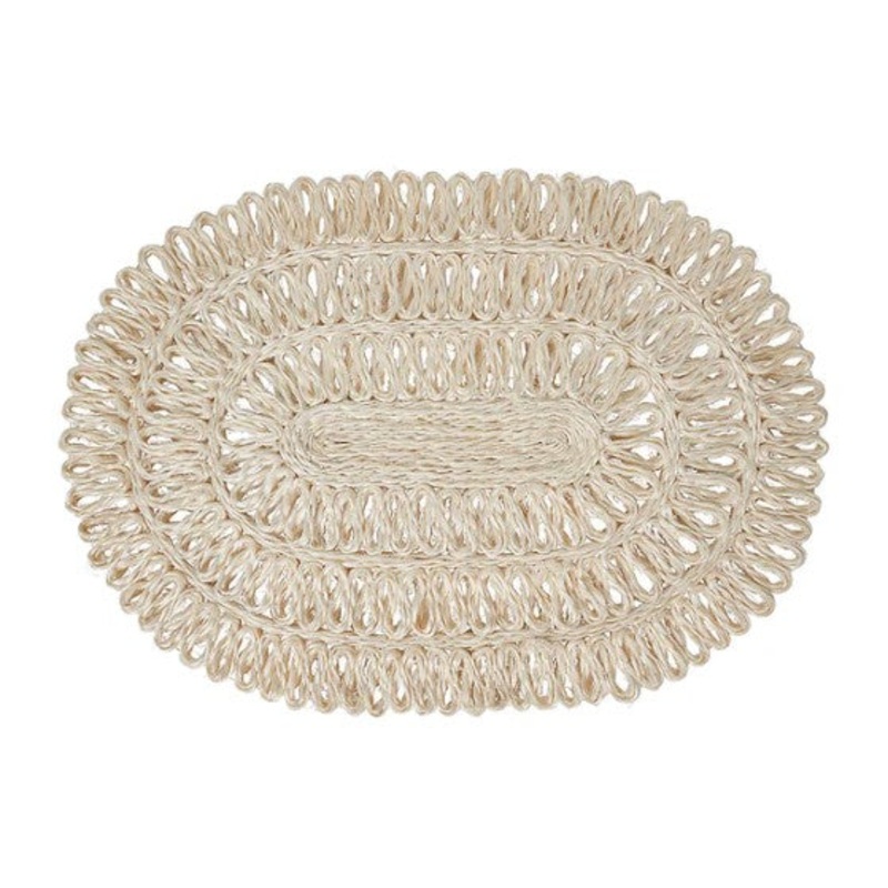 Juliska Straw Loop Oval Placemat - Whitewash
